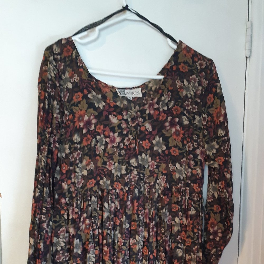 Authentic vintage 90s dress medium floral festival babydoll